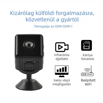 Wi‑Fi IP kamera, 2.4 mm objektív, 480P felbontás, infravörös éjszakai látás 10 m-ig, beltéri használatra