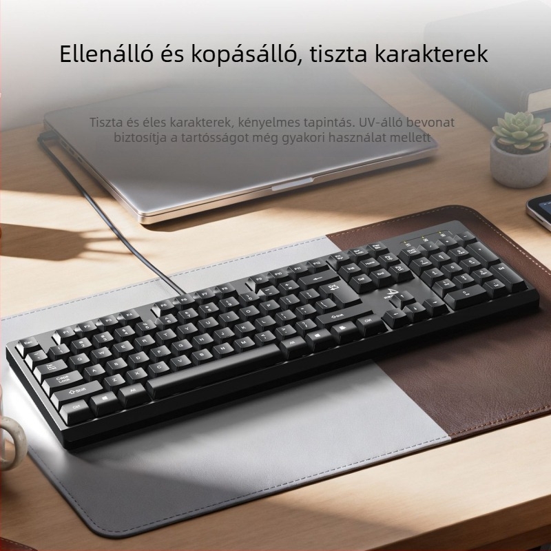 Kábeles billentyűzet és egér készlet, numerikus billentyzettel, Type-C csatlakozás, csendes billentyűk, kompatibilis asztali számítógéppel