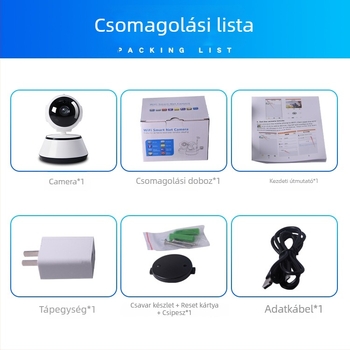 360°-os forogó HD biztonsági kamera 24/7 távoli megfigyelésre — 1080P, 5V, -10–50°C, IR távolság 10 m