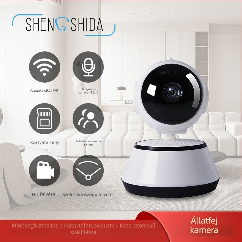 360°-os forogó HD biztonsági kamera 24/7 távoli megfigyelésre — 1080P, 5V, -10–50°C, IR távolság 10 m