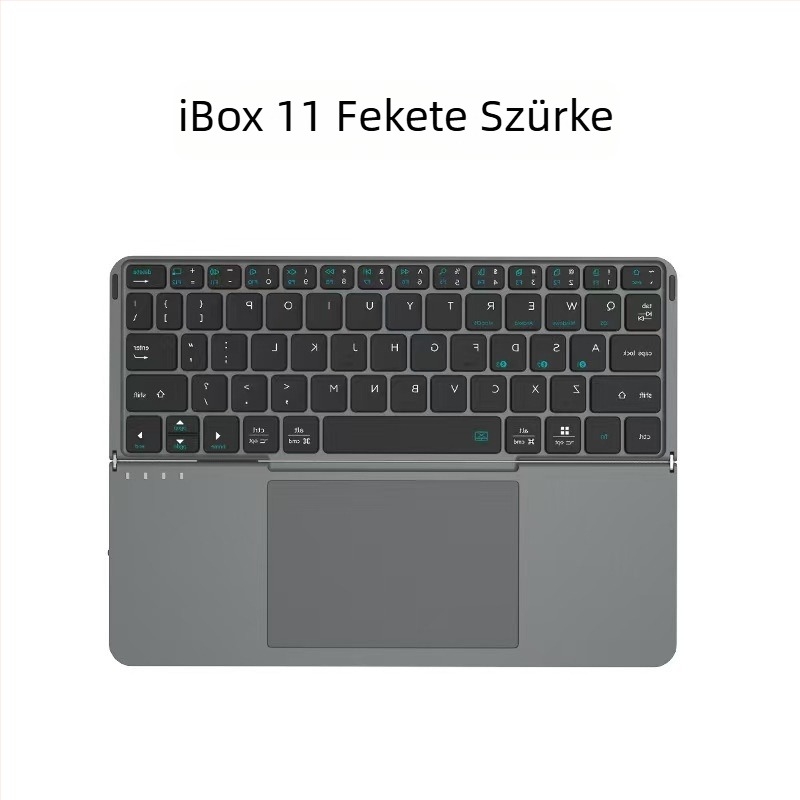 Tabletes Bluetooth billentyűzet csendes működéssel, újratölthető bőr tok-állvánnyal és érintésérzékelős vezérléssel, hordozható hajtogatható kialakítás; 88-98 billentyű; univerzális kompatibilitás; műanyag test
