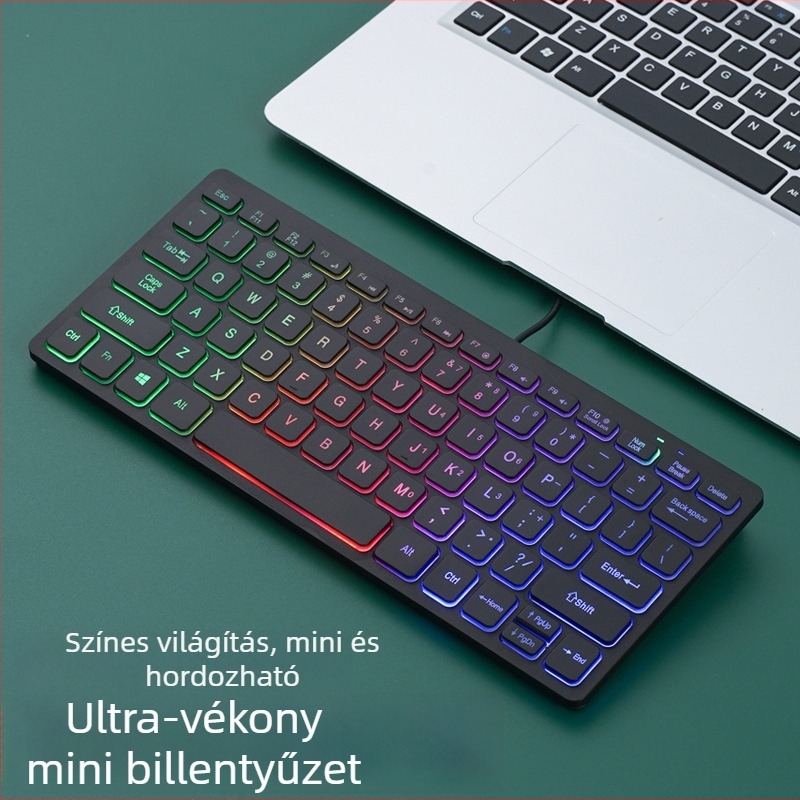 Apayado K1000 membrán billentyűzet, 78 gombos, USB-kábel, ABS váz, kevert háttérvilágítás, laptop-kompatibilis