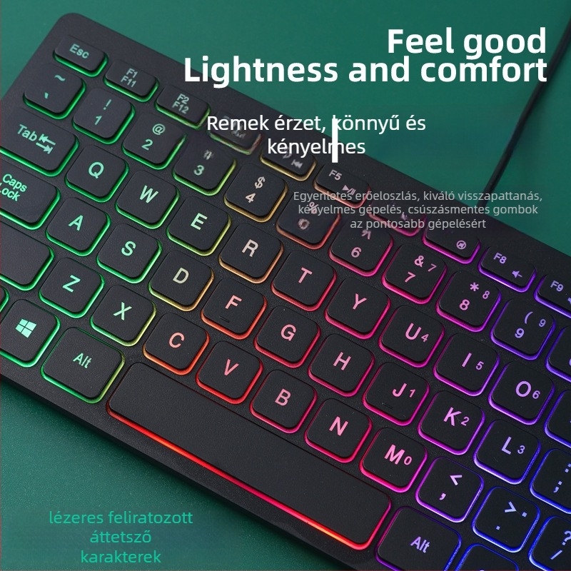Apayado K1000 membrán billentyűzet, 78 gombos, USB-kábel, ABS váz, kevert háttérvilágítás, laptop-kompatibilis