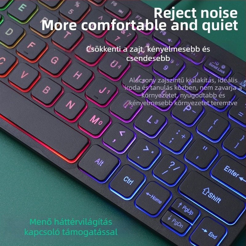 Apayado K1000 membrán billentyűzet, 78 gombos, USB-kábel, ABS váz, kevert háttérvilágítás, laptop-kompatibilis