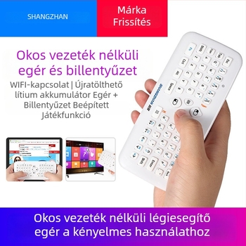 Vezeték nélküli billentyűzet és egér giroszkópos vezérléssel, Air Mouse, F2S modell, USB billentyűzet, USB egér, integrált kialakítás