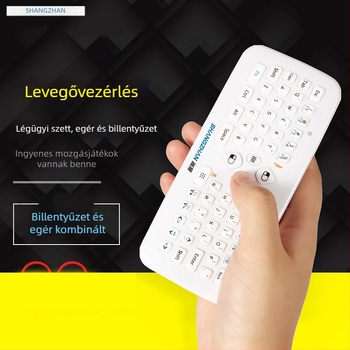 Vezeték nélküli billentyűzet és egér giroszkópos vezérléssel, Air Mouse, F2S modell, USB billentyűzet, USB egér, integrált kialakítás