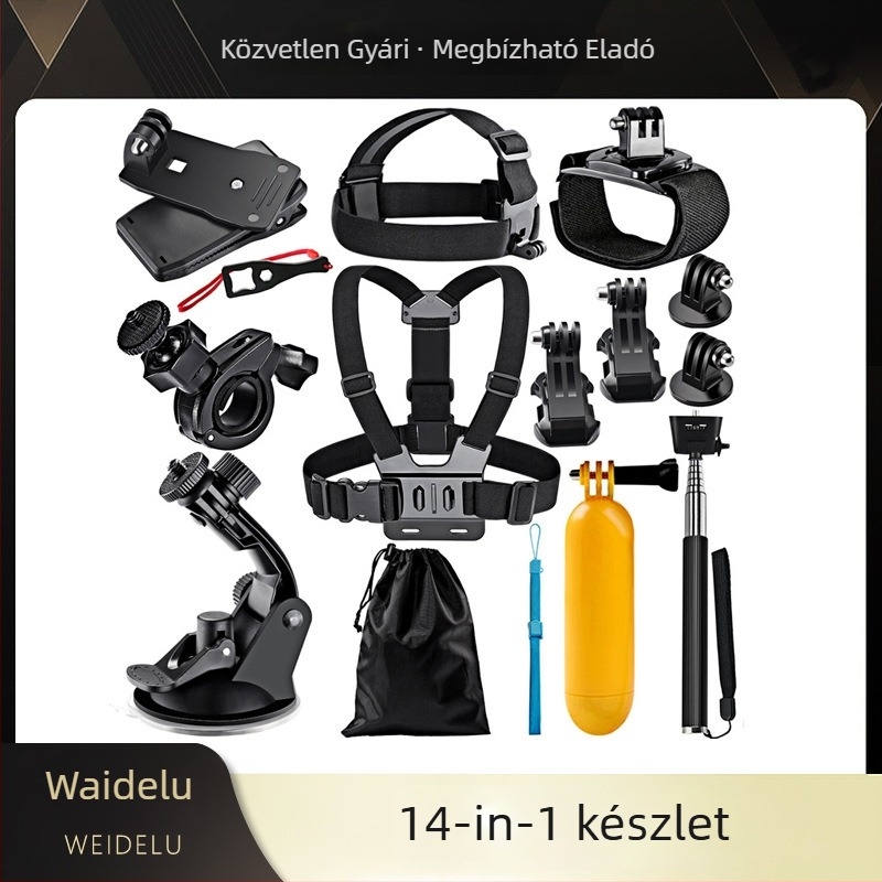 GoPro és DJI Action kamerákhoz készült úszó rúd kültéri készlet, 14-in-1 tartozékok, univerzális