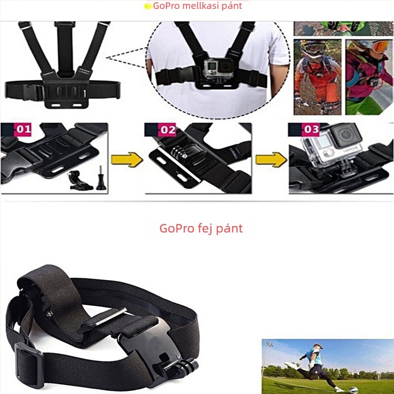 GoPro és DJI Action kamerákhoz készült úszó rúd kültéri készlet, 14-in-1 tartozékok, univerzális