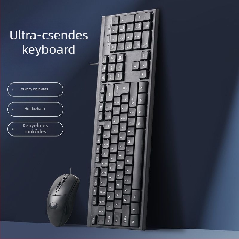 USB-s vezetékes billentyűzet és egér készlet PC-hez és notebookhoz