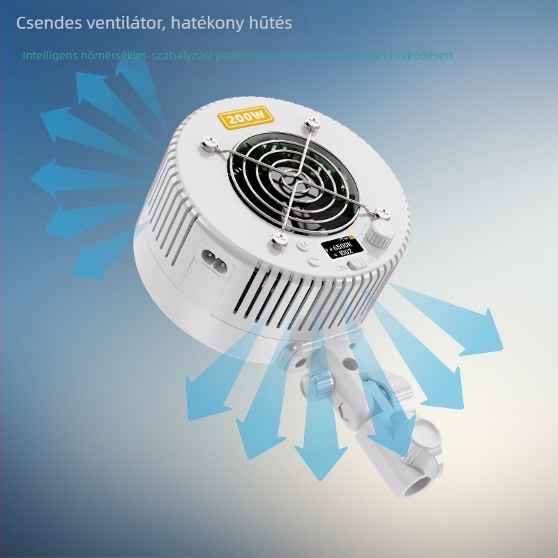 R200 fotózási töltőlámpa, 150W+, 2500-9900K, 110-240V, három színhőmérséklet, stúdióvilágítás élő közvetítéshez