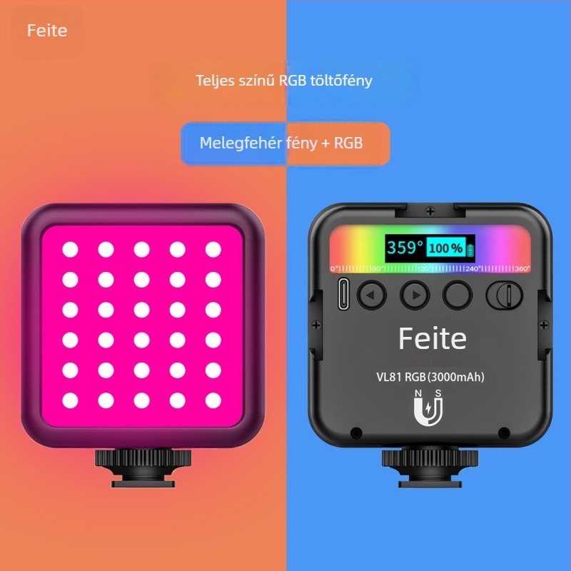 Mini LED töltőfény kültéri fotózáshoz, beépített akkumulátor, ≤10W, 3,7V