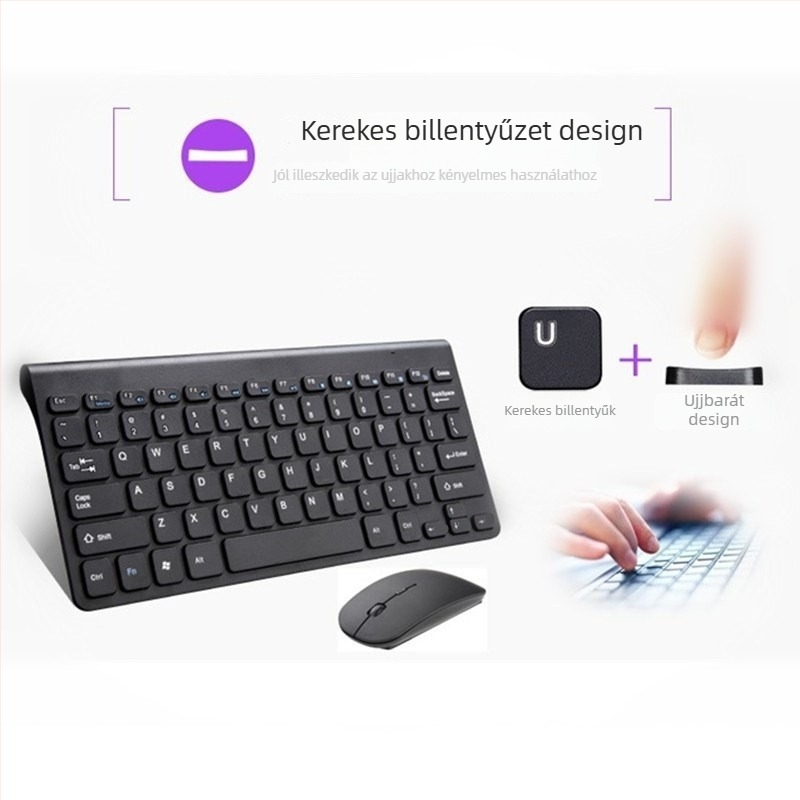 Minglide vezeték nélküli billentyűzet és egér készlet, USB vezeték nélküli billentyűzet és egér, 1000dpi, noteszgépre, otthoni és irodai használatra
