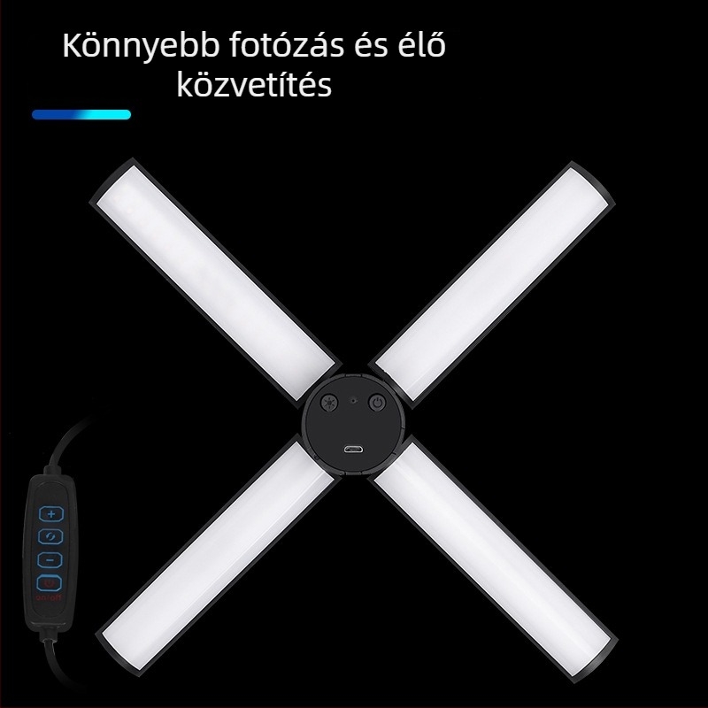 Összecsukható világítás élő közvetítéshez sminklámpával, hordozható zseblámpa, modell 6654, 10W, 5V