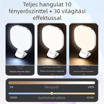 LED világítás szelfikhez és élő közvetítéshez - három fényhőmérséklet-beállítás, teljesítmény 10W alatt