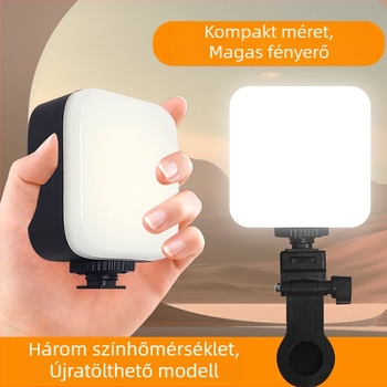 Mini töltőfény beépített akkumulátorral — RGB háttérvilágítás, állítható 2500K-9900K színhőmérséklet, M-88 modell, hordozható zsebfény fotózáshoz