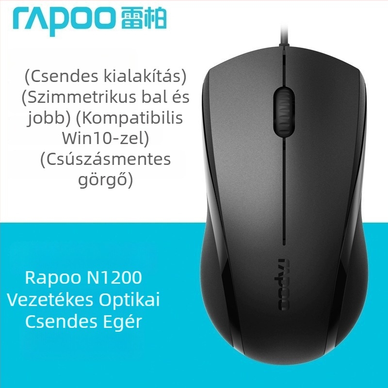 Kábeles billentyűzet és egér készlet (ergonomikus tervezés, optikai egér 1000 DPI, USB interfészek, vízálló)