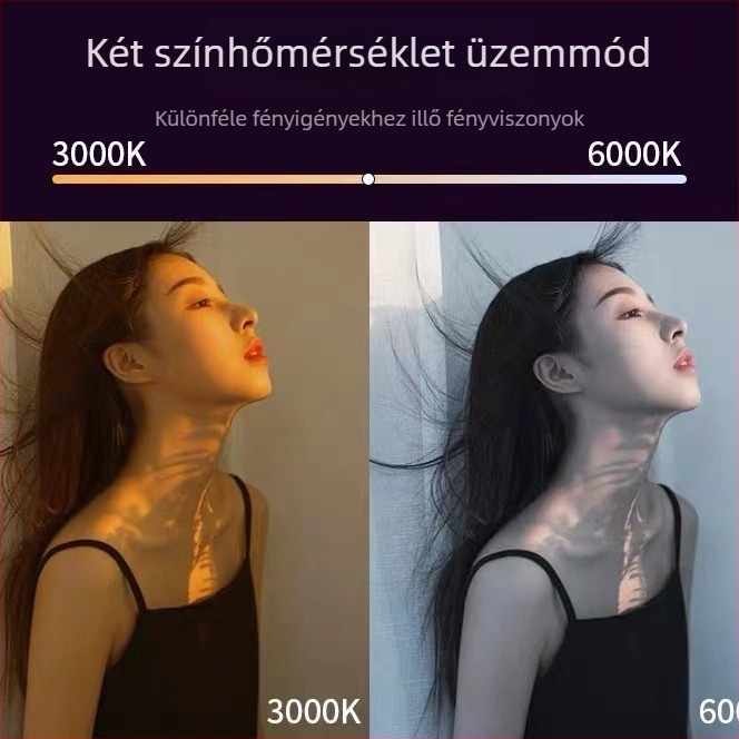 Tesio Élő közvetítéshez kitöltő fény, hordozható kézi, 4W, két színhőmérséklet, 3.7V