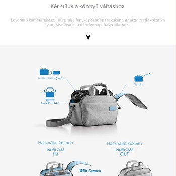 SLR fényképezőgép táska – vízálló, ultrakönnyű, szigetelt; poliészter, görbült vállpánt
