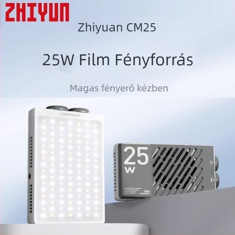 Zhiyun CM25 Fotózásához használt világítás, hordozható kézi fény, kettős színhőmérséklet, 25W, 12V
