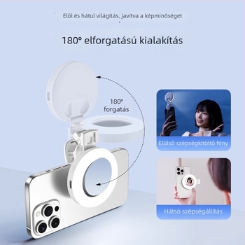 Mini kitöltő fény D6, kézi használat, 3 színhőmérséklet, teljesítmény ≤10W, 5V, fényképezéshez és élő közvetítéshez