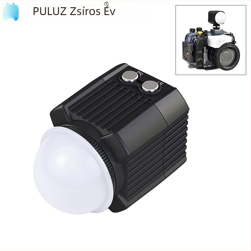 Puluz Pu563b Vízalatti töltőfény akciókamerákhoz, Univerzális kompatibilitás, Logó nyomtatás lehetséges, Országos garancia, Csomag tartalma