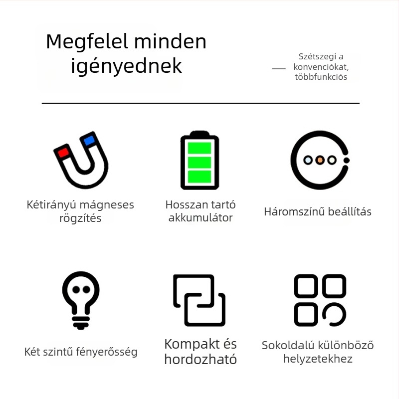 LED töltőfény C05 – háromszínű színhőmérséklet, teljesítmény kevesebb mint 10W, feszültség 3,7V