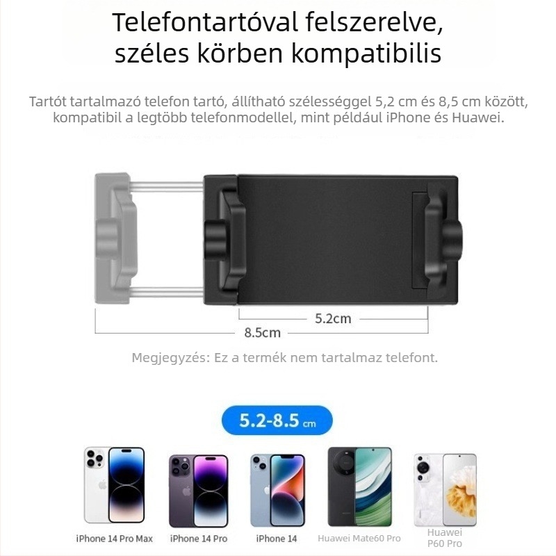 VL-60BI LED kitöltő fény telefonklippel, hordozható, 5V, 10W alatt