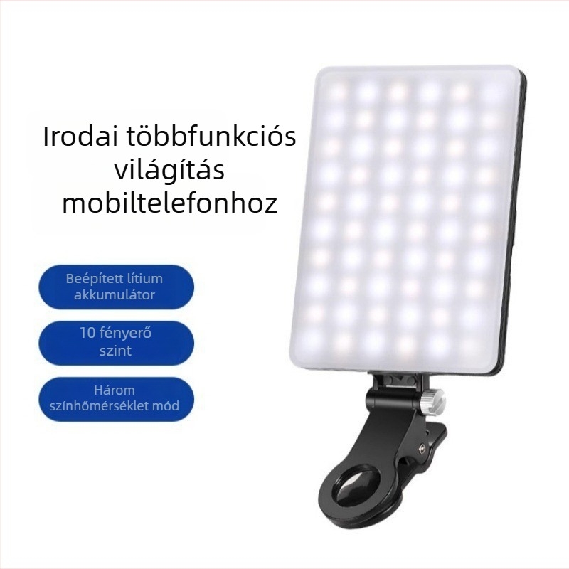 VL-60BI LED kitöltő fény telefonklippel, hordozható, 5V, 10W alatt