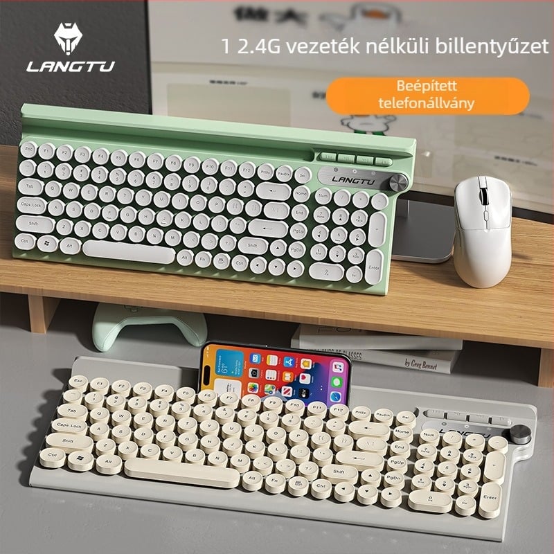 LT500 Vezeték nélküli billentyűzet–egér készlet – 2,4 GHz vezeték nélküli kapcsolat, USB billentyűzet és egér interfész, 4000 DPI optikai érzékelő, ergonómikus, vízálló