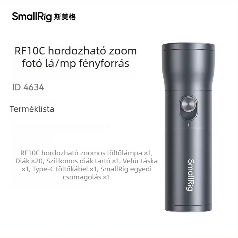 SmallRig LED töltőfény, hordozható kézi 10W, állítható színhőmérséklet 2500–9900K, modell 4634, 5V/2A