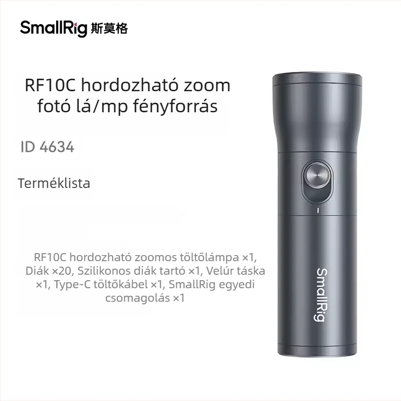 SmallRig LED töltőfény, hordozható kézi 10W, állítható színhőmérséklet 2500–9900K, modell 4634, 5V/2A