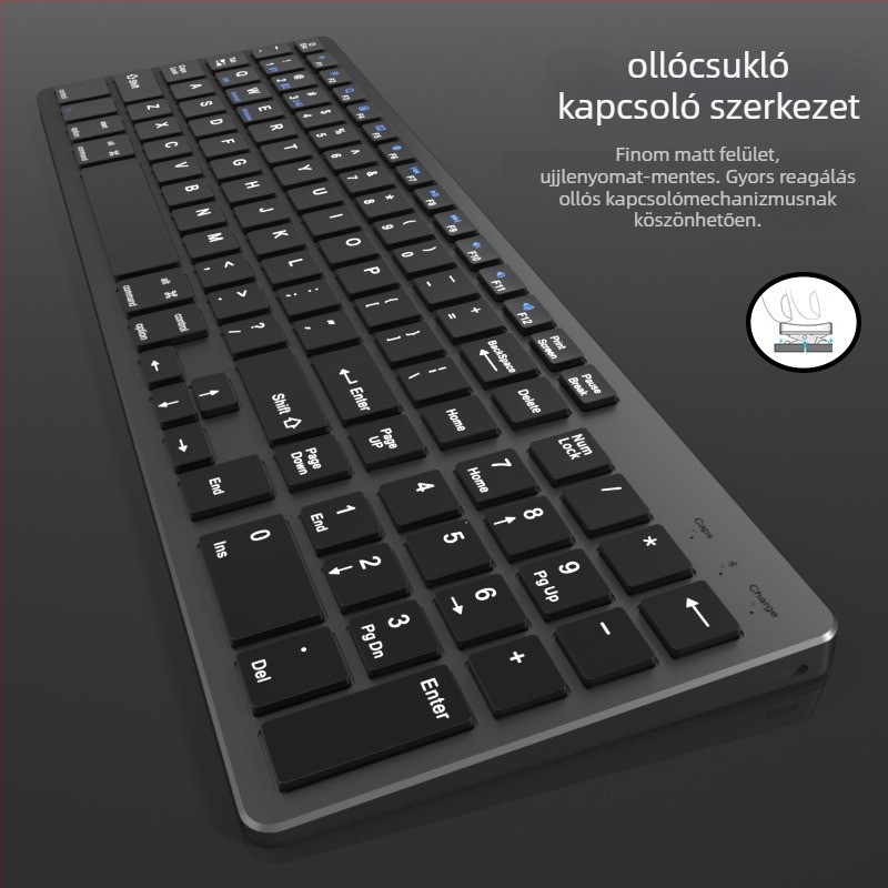 Vezeték nélküli billentyűzet és egér készlet — csendes, 1600dpi optikai érzékelő, ergonomikus kialakítás, vízálló, USB interfészek