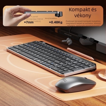 AOC kettős módú billentyűzet és egér készlet, ollókapcsolós billentyűzet, Bluetooth 5.0 és 2.4G vezeték nélküli kapcsolattal, USB egér, 1200 DPI