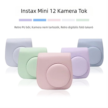 Polaroid Mini12 Váll Kamera Táska - PU Bőr, Vízálló, Kopásálló, Vágásálló, Légpárnás Vállpánttal