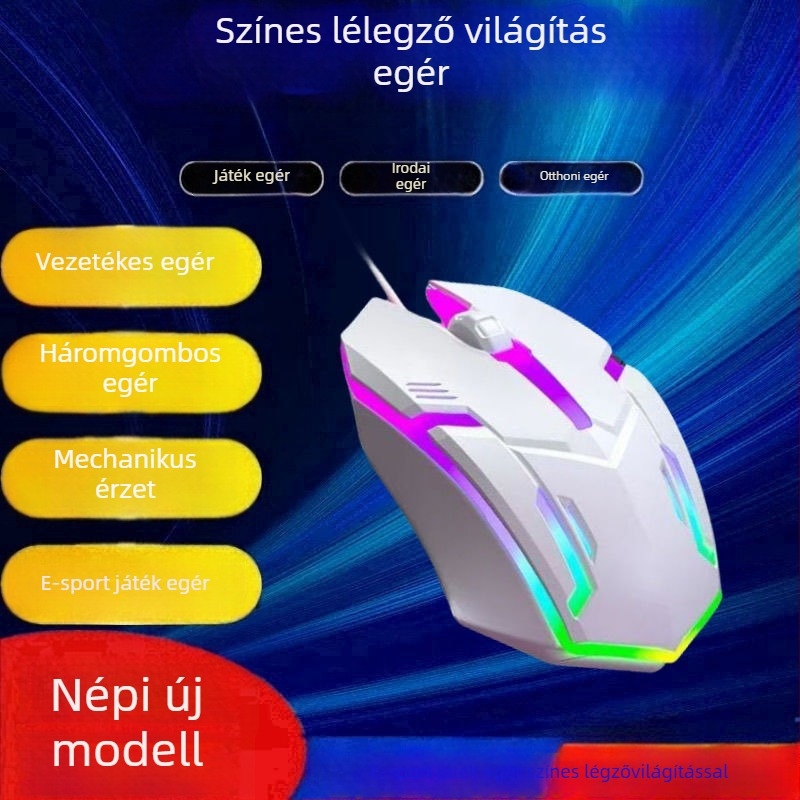 Optikai USB egér, vezetékkel, 2 gombos
