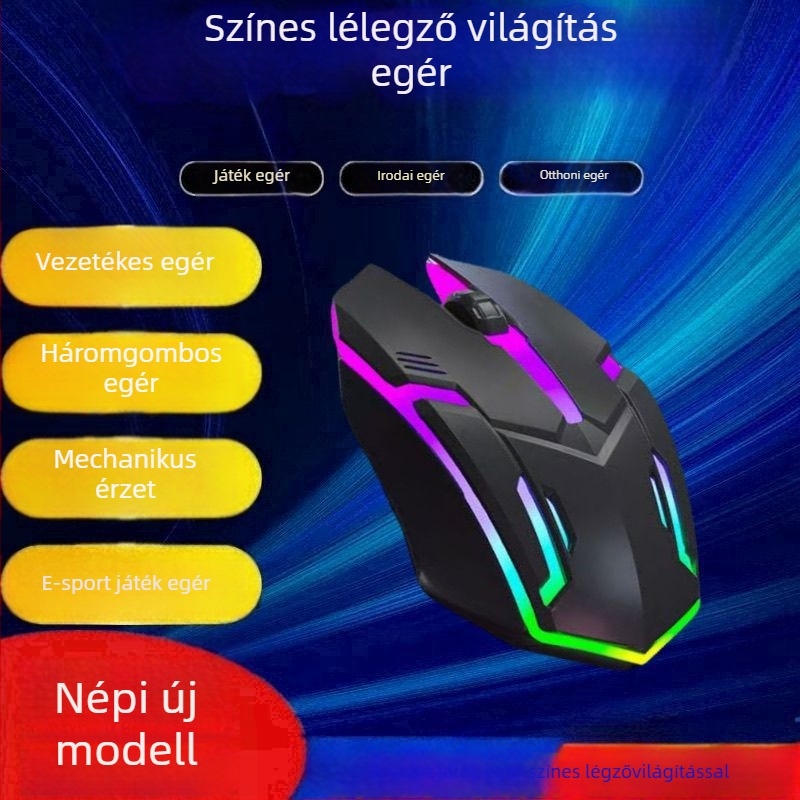 Optikai USB egér, vezetékkel, 2 gombos