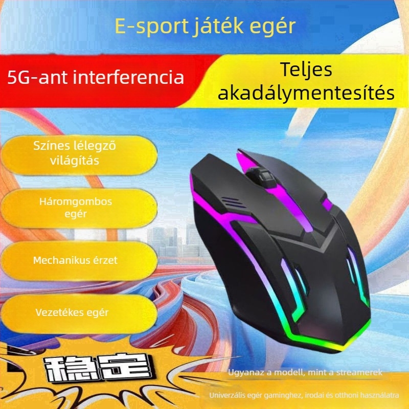 Optikai USB egér, vezetékkel, 2 gombos