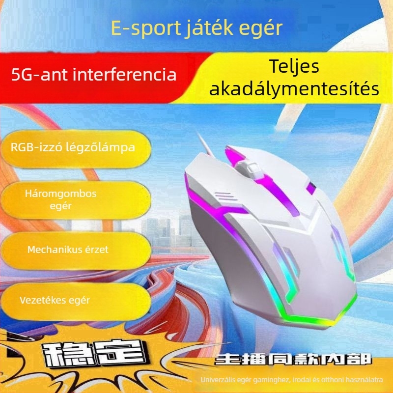 Optikai USB egér, vezetékkel, 2 gombos