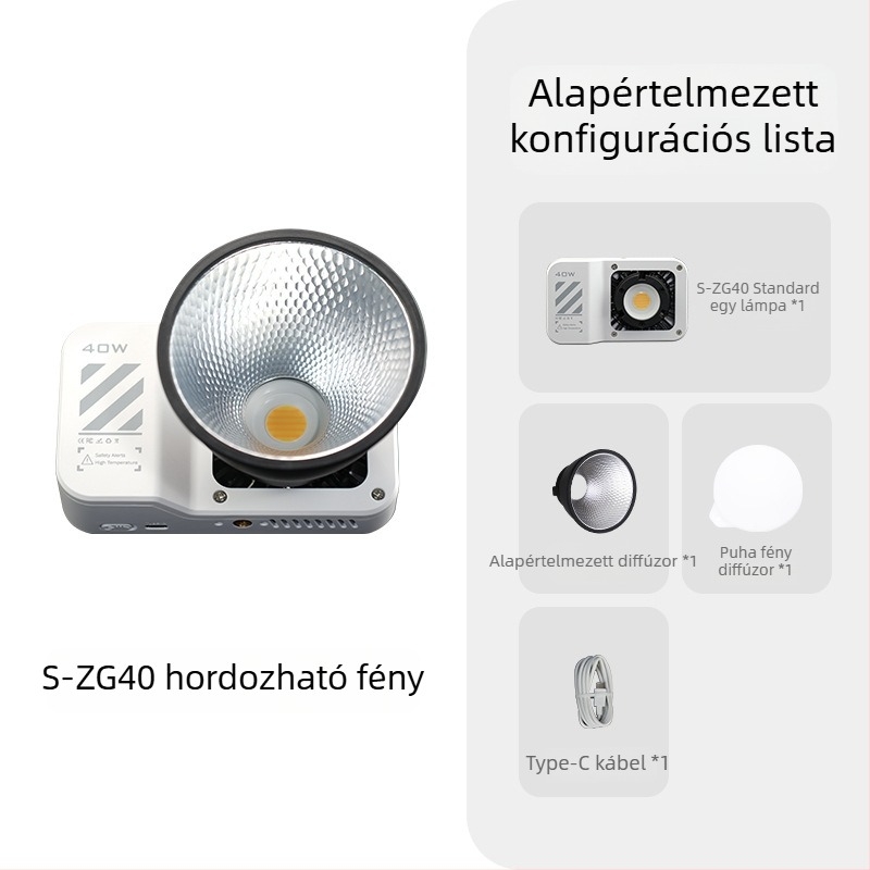 Zsebméretű fotózási világítás beépített akkumulátorral — kézi használat, állítható színhőmérséklet 2500K-9900K, teljesítmény 51-100W, 220V