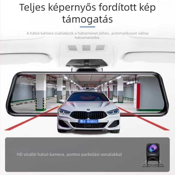 Autós dash kamera elő- és hátsó kettős felvétellel, 1080p, 120° látószög, WIFI, 16GB TF-kártya