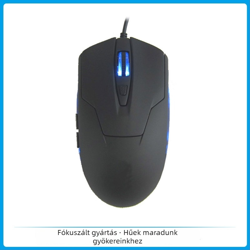 HYO-07 optikai egér, USB-C vezetékes, 1200dpi, 6 gomb, ergonómikus asztali használatra