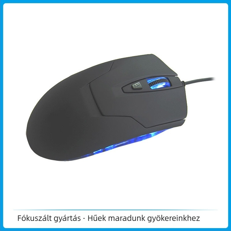 HYO-07 optikai egér, USB-C vezetékes, 1200dpi, 6 gomb, ergonómikus asztali használatra