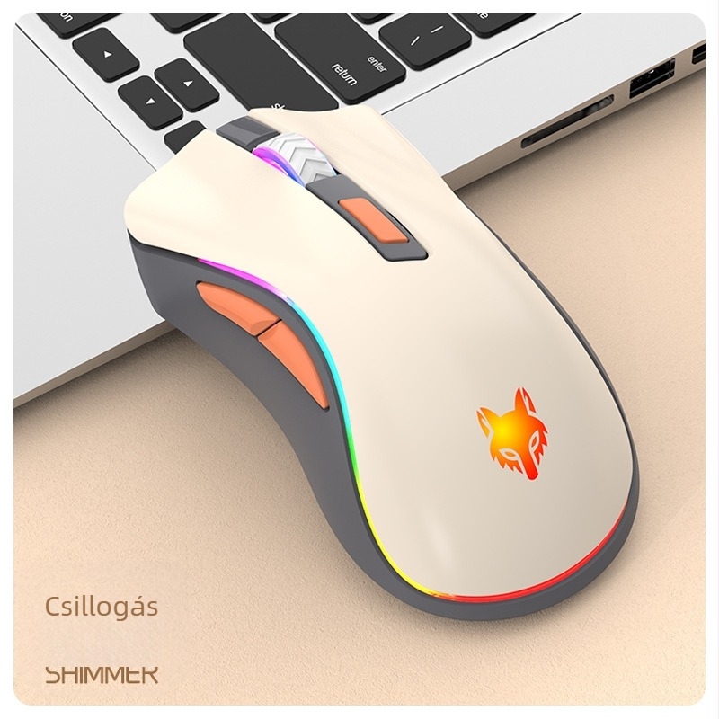 Vezeték nélküli halk optikai egér – kettős üzemmód 2.4G/Bluetooth, 3200 DPI, 6 gomb, 4‑irányú görgő, újratölthető