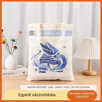 Személyre szabott vászontáska logó nyomással — készlet és testreszabható, offsetnyomtatás és hőtranszfer nyomtatás, vállalati reklámtáska