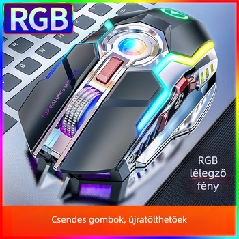 Vezeték nélküli játék egér 1600 DPI-vel, 7 gombbal, 2,4 GHz USB vevővel