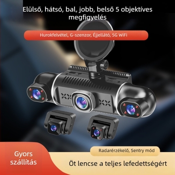 3,0 hüvelykes HD autós kamera infravörös éjszakai látással, Wi‑Fi kapcsolattal telefonhoz, parkolásfigyelés, 360°-os forgás