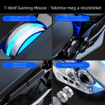 G530 optikai USB gaming egér, 6400 DPI, 6 gomb, kábeles, állítható DPI (4 szint), ergonómikus
