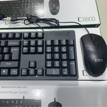 Prickly rabbit C8800 USB vezetékes billentyűzet és egér készlet, 1000 DPI, ergonomikus dizájn, 1,3 m kábel