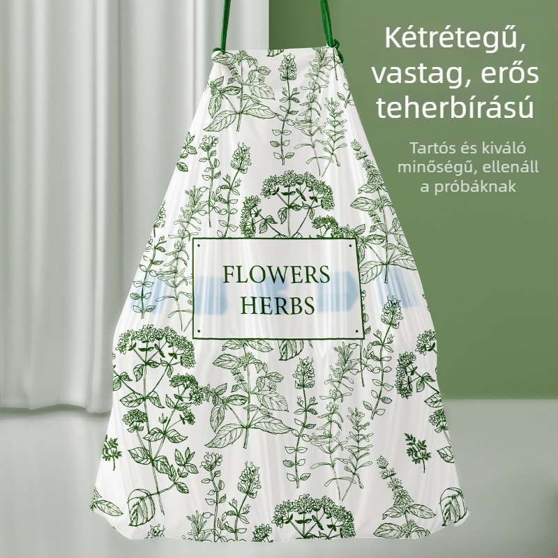 Artemisia illatú háztartási szemeteszsákok, tépésállóak, extra vastagok, nagy méretűek, zsinóros, otthonra és irodába