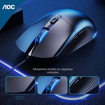 Gaming egér (USB kábeles, 6 gomb, 7200 DPI)